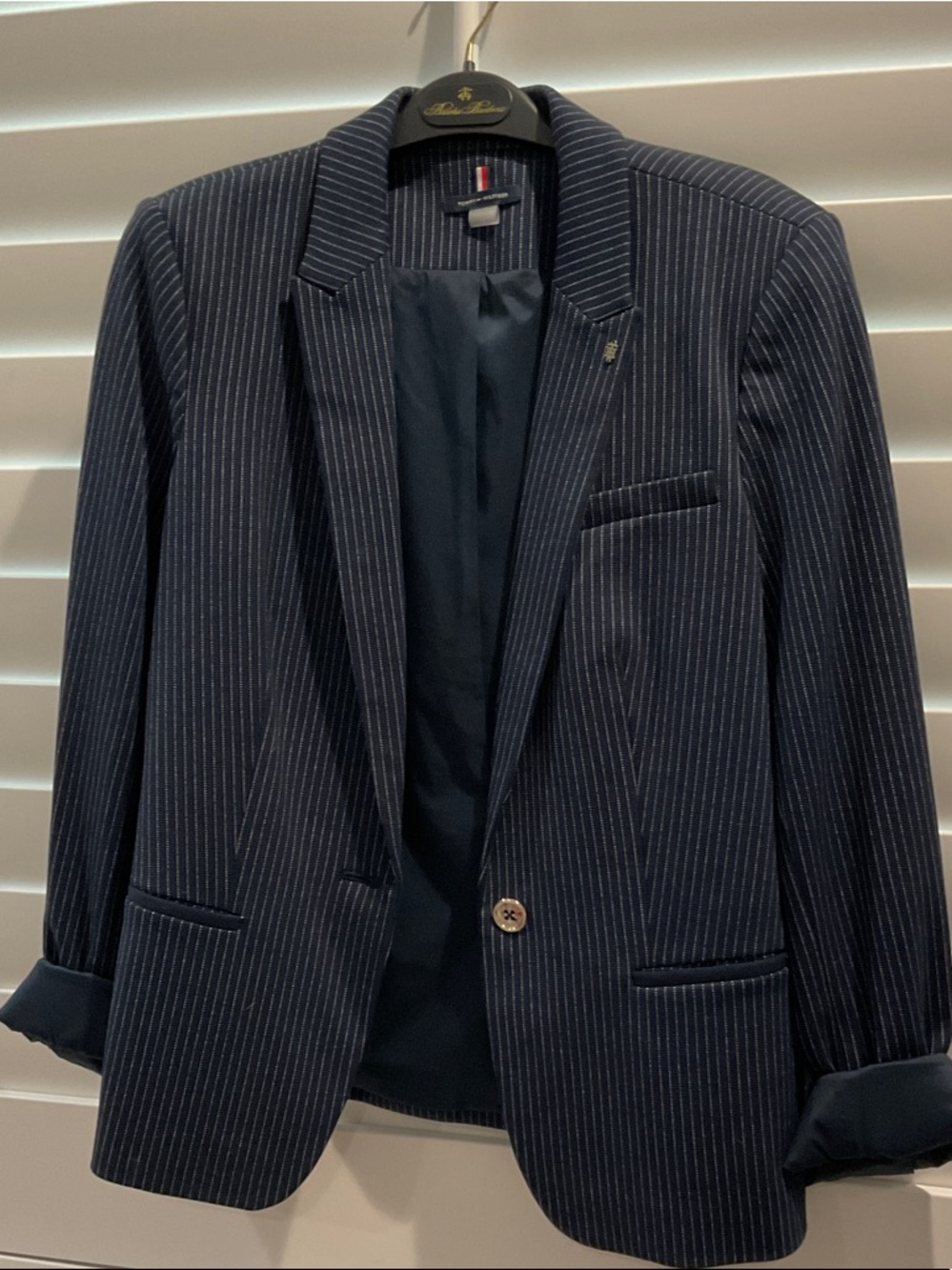 Tommy Hilfiger Navy Pinstripe Sport Coat Blazer